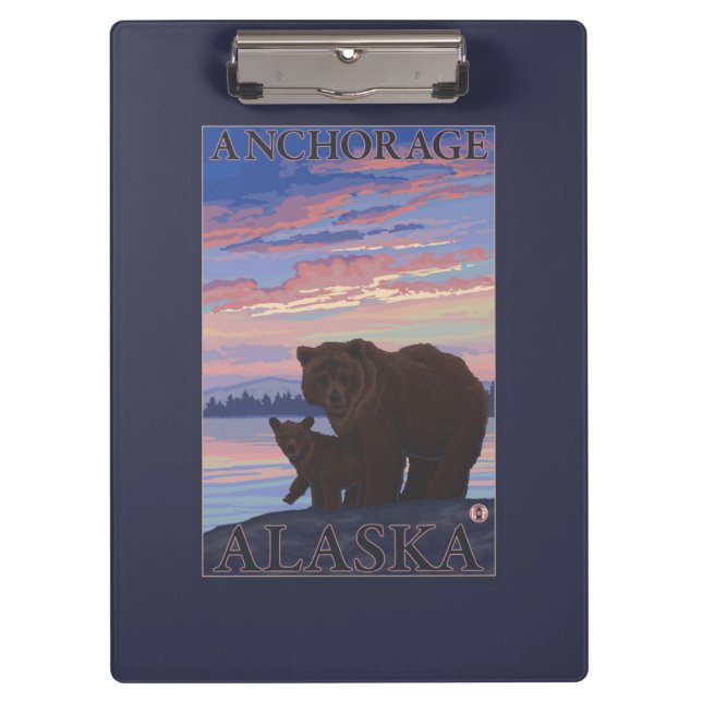 Bear and Cub - Anchorage, Alaska Clipboard (Front)