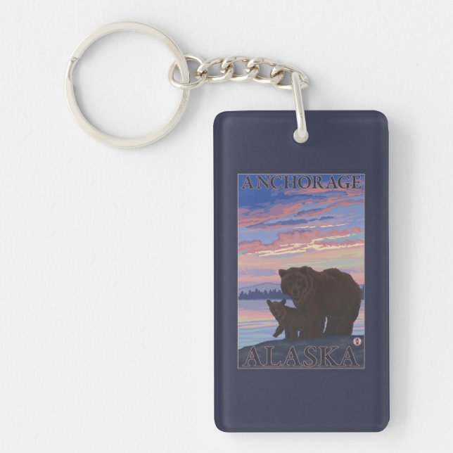 Bear and Cub - Anchorage, Alaska Key Ring (Front)