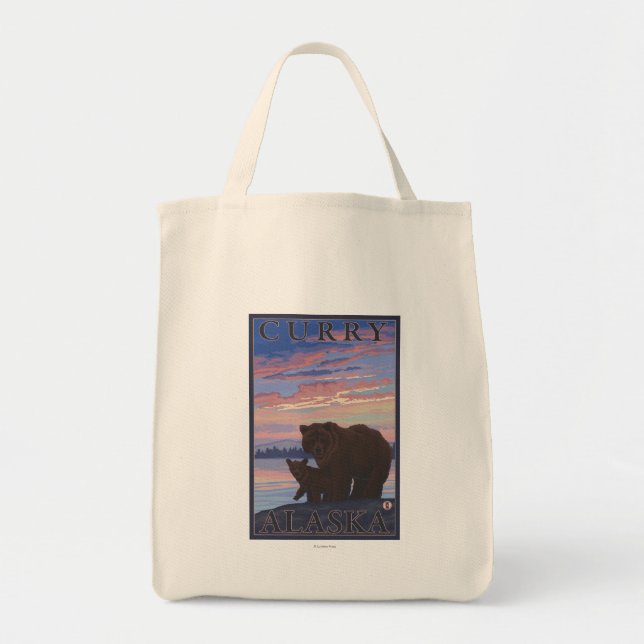 Bear and Cub - Curry, Alaska Tote Bag (Front)