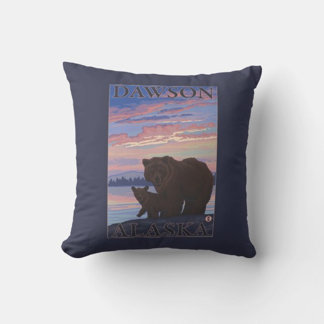 Bear and Cub - Dawson, Alaska Cushion (Front)