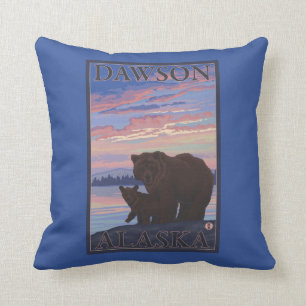 Bear and Cub - Dawson, Alaska Cushion