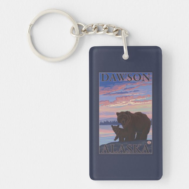 Bear and Cub - Dawson, Alaska Key Ring (Front)