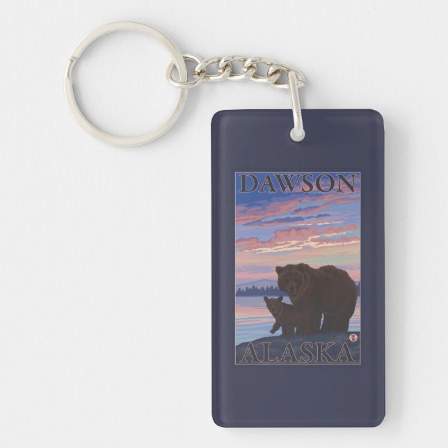 Bear and Cub - Dawson, Alaska Key Ring (Front)