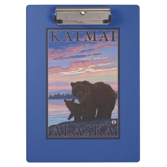 Bear and Cub - Katmai, Alaska Clipboard (Front)