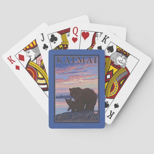 Bear and Cub - Katmai, Alaska Playing Cards (Back)