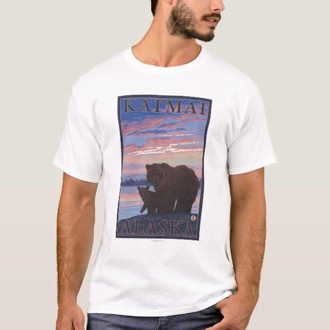 Bear and Cub - Katmai, Alaska T-Shirt (Front)