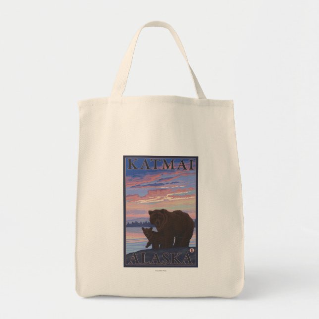 Bear and Cub - Katmai, Alaska Tote Bag (Front)