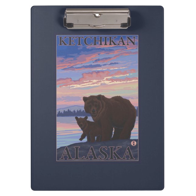 Bear and Cub - Ketchikan, Alaska Clipboard (Front)