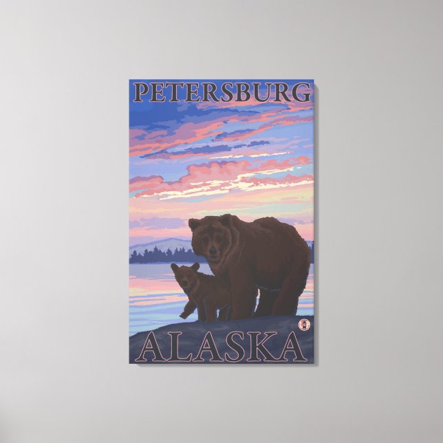 Bear and Cub - Petersburg, Alaska Canvas Print (Front)