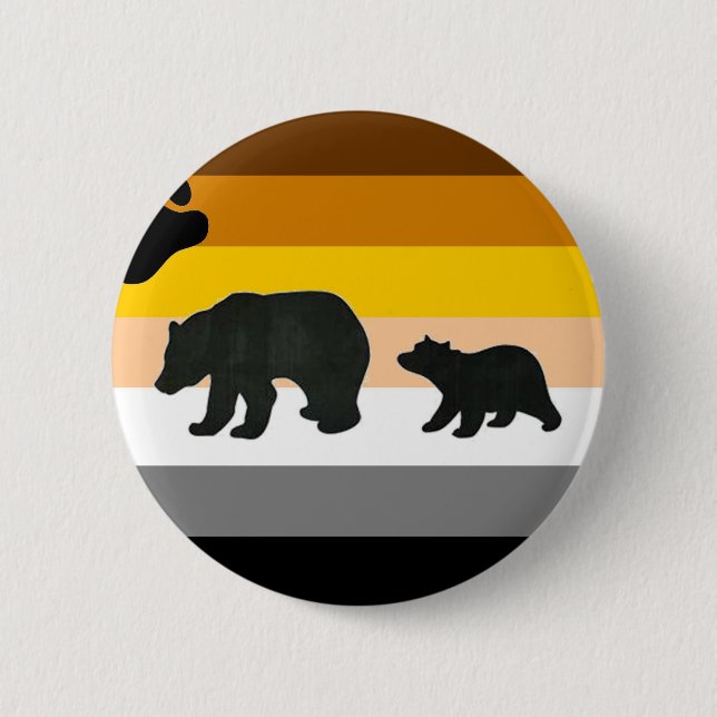 Bear and Cub Pride 6 Cm Round Badge (Front)