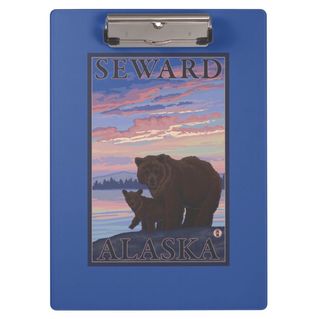 Bear and Cub - Seward, Alaska Clipboard (Front)