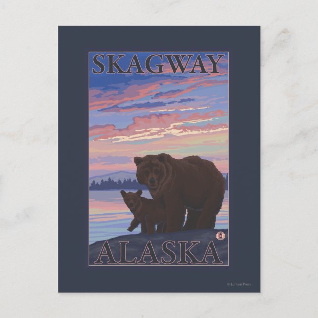 Bear and Cub - Skagway, Alaska Postcard (Front)
