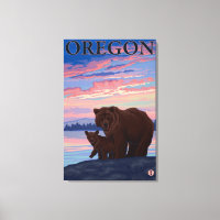 Bear and Cub- Vintage Travel Poster