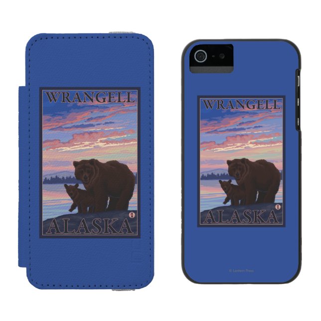 Bear and Cub - Wrangell, Alaska Incipio iPhone Wallet Case (Side by Side)