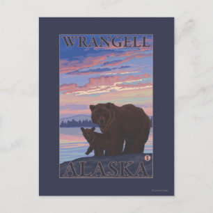 Bear and Cub - Wrangell, Alaska Postcard