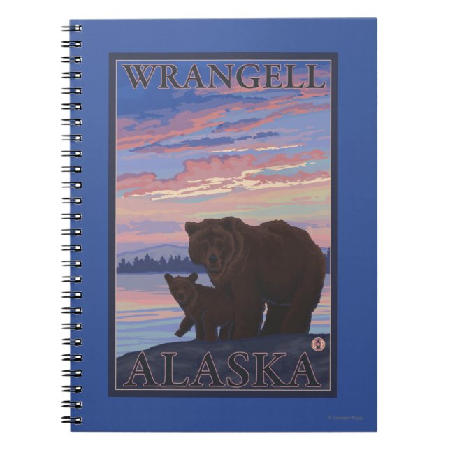 Bear and Cub - Wrangell, Alaska Spiral Notebook (Front)