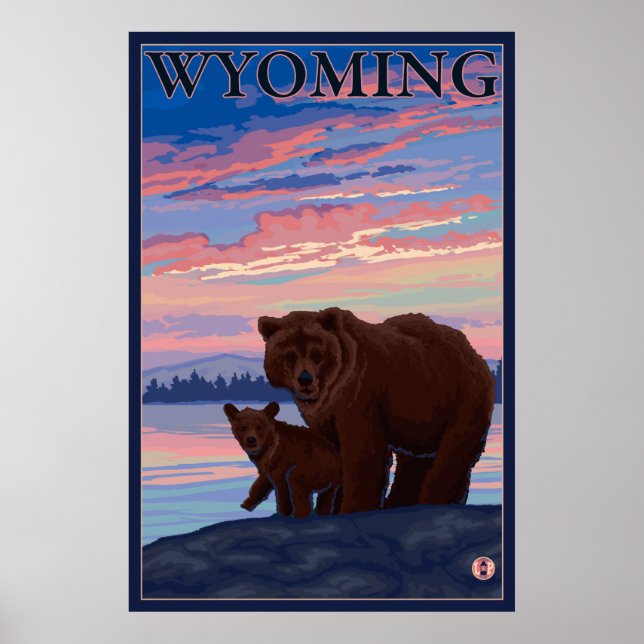 Bear and Cub - Wyoming Poster (Front)