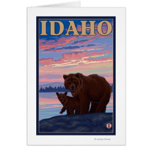 Bear and CubIdahoVintage Travel Poster