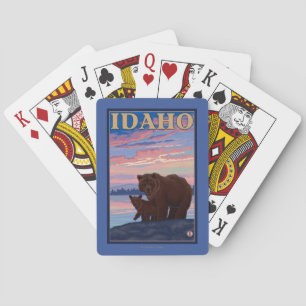Bear and CubIdahoVintage Travel Poster Playing Cards