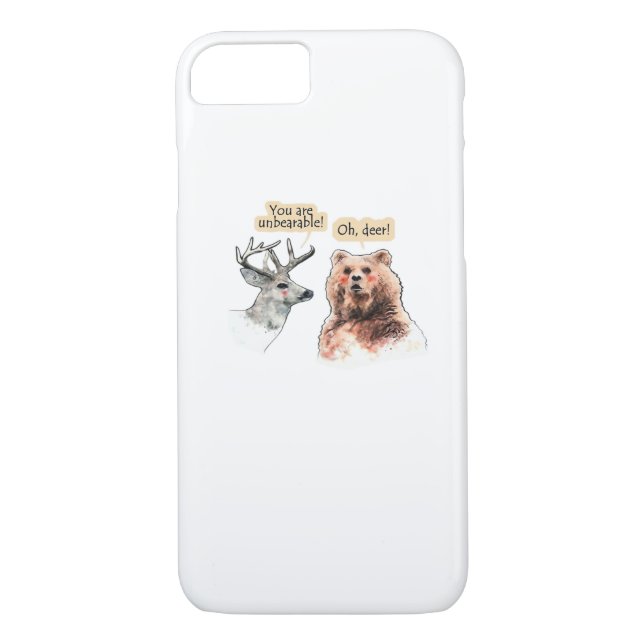 Bear And Deer Conversation Funny Wildlife Design  Case-Mate iPhone Case (Back)