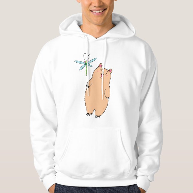 Bear and Dragonfly Hoodie  (Front)
