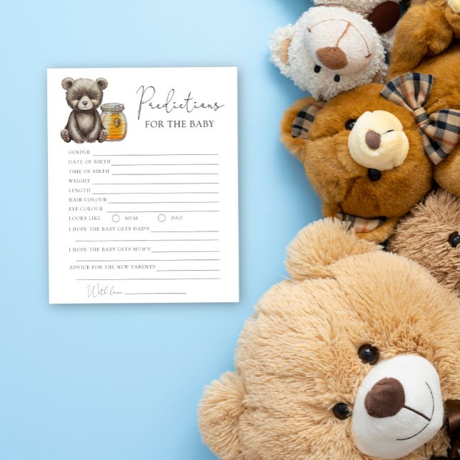 Bear and honey - predictions and wishes for baby (Creator Uploaded)