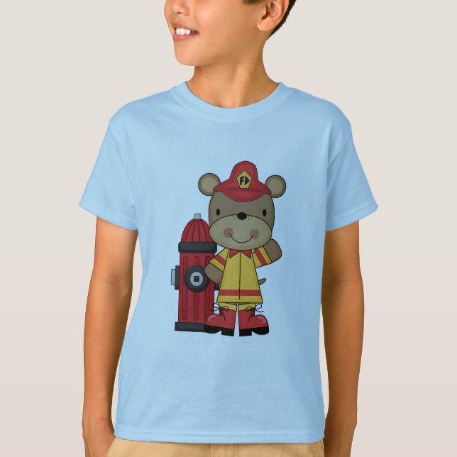 Bear and Hydrant Firefighter T-shirts and Gifts (Front)