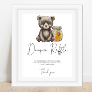 Bear and jar honey - diaper raffle poster