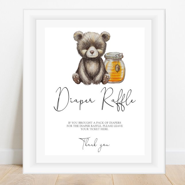 Bear and jar honey - diaper raffle poster (Creator Uploaded)