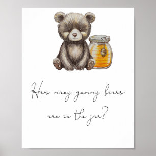 Bear and jar honey - Guess how many gummy bears Poster
