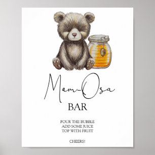Bear and jar honey - Mum-osa bar Poster