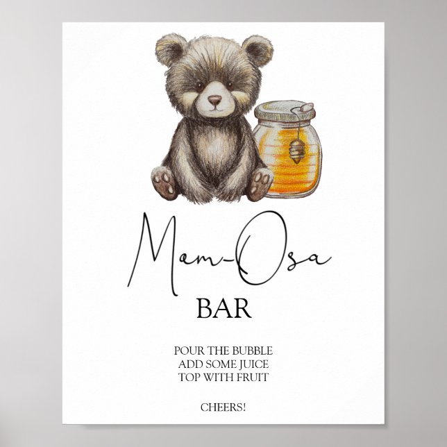 Bear and jar honey - Mum-osa bar Poster (Front)