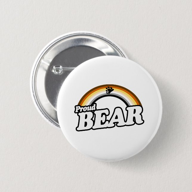 Bear and Proud 6 Cm Round Badge (Front & Back)