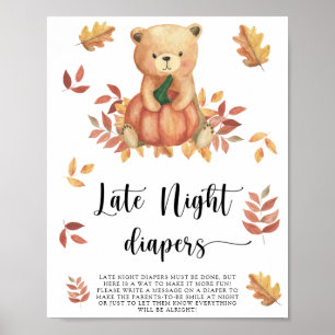 Bear and Pumpkin \ Late night diapers game  Poster