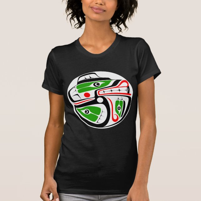 Bear and Salmon Design T-Shirt (Front)