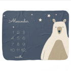 Bear and Stars Milestone Baby Blanket