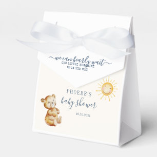 Bear and Sunshine Watercolor Boys Baby Shower Favour Box