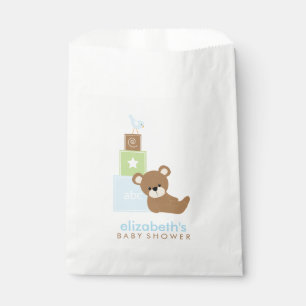 Bear and Toy Blocks Boy Baby Shower Favour Bags