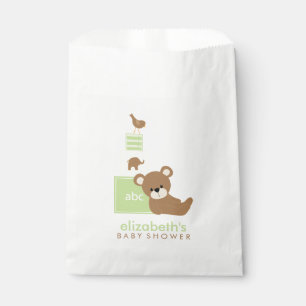 Bear and Toy Blocks Gender Neutral Baby Shower Favour Bags