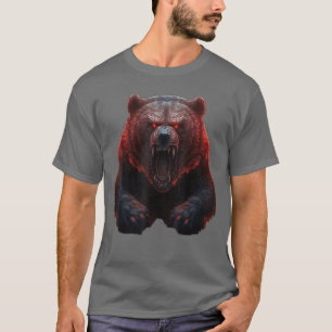 Bear Angry Grizzly Bear Dangerous Horror Bear frie T-Shirt