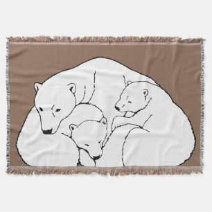 Bear Art Blanket Mother & Cubs Bear Throw Blanket
