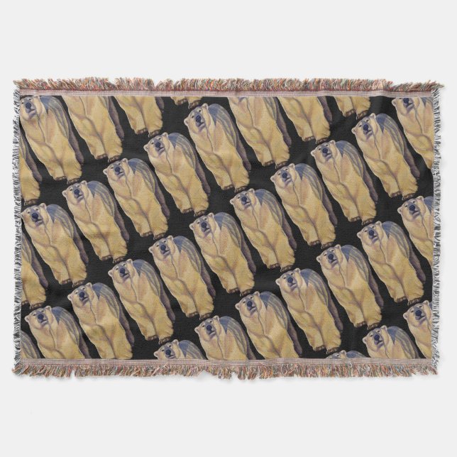 Bear Art Blanket Polar Bear Art Throw Blanket (Front)