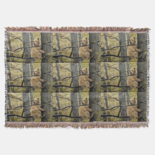 Bear Art Blankets Kermode Bear Throw Blanket (Front)