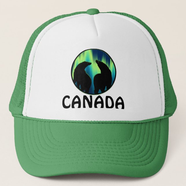 Bear Art Caps Aurora Native Art Bear Hats Caps (Front)