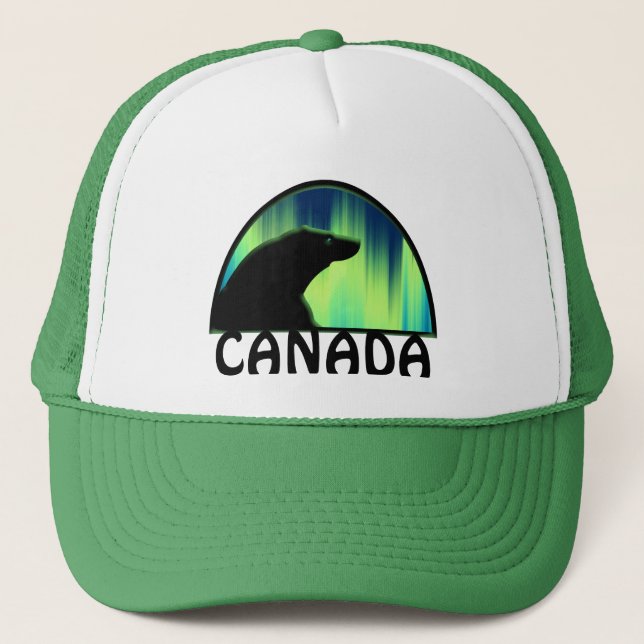 Bear Art Caps Aurora Native Art Bear Hats Caps (Front)