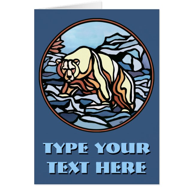 Bear Art Cards Custom Tribal Polar Bear Art Cards (Front)