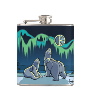 Bear Art Flask Custom Native Bear Drink Flask