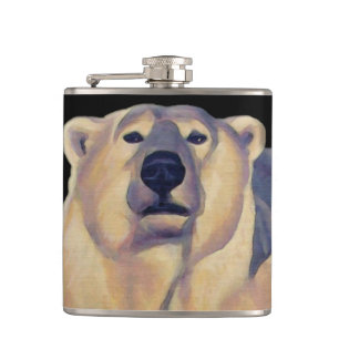 Bear Art Flask Custom Polar Bear Drink Flask