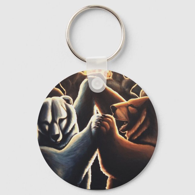 Bear Art Key Chain Dancing Bears Key Chains Gifts (Front)