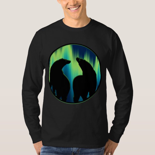Bear Art Shirt Northern Lights Bear Shirts (Front)